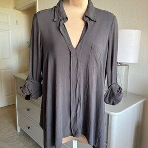 PLEIONE Collared VNeck Tunic Mixed Media